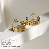 Small Round Hoop Earrings for Women Steampunk Circle Stainless Steel