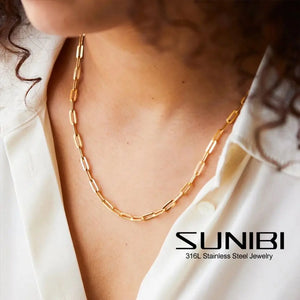 Stainless Steel Link Chain Choker Necklaces For Women Delicate Necklace