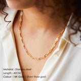 Stainless Steel Link Chain Choker Necklaces For Women Delicate Necklace