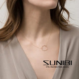 Stainless Steel Circle Pendant Necklace Minimalist Jewelry