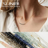 Stainless Steel Necklace Women Pearls Crystals Neck Chain Pendant