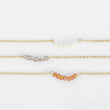 Stainless Steel Necklace Women Pearls Crystals Neck Chain Pendant