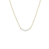 Stainless Steel Necklace Women Pearls Crystals Neck Chain Pendant