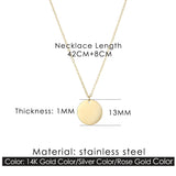 Stainless Steel Disc Pendant Necklaces for Women