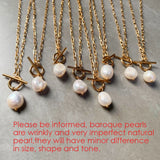 Freshwater Pearl Necklace for Women Stainless Steel Pendant