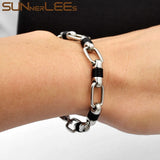 316L Stainless Steel 10mm Geometric Link Chain Bracelet