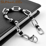 316L Stainless Steel 10mm Geometric Link Chain Bracelet