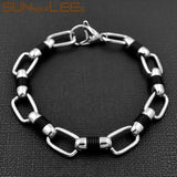 316L Stainless Steel 10mm Geometric Link Chain Bracelet