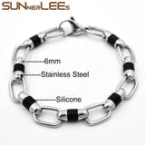 316L Stainless Steel 10mm Geometric Link Chain Bracelet