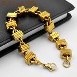 316L Stainless Steel Bracelet Square Link Chain Silver Plated