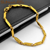 316L Stainless Steel Bracelet 3mm Geometric Link Chain Silver Plated Gift