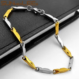 316L Stainless Steel Bracelet 3mm Geometric Link Chain Silver Plated Gift