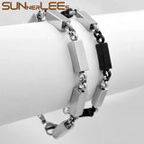 316L Stainless Steel Bracelet Geometric Box Link Chain SC168