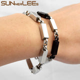 316L Stainless Steel Bracelet 6mm Geometric Box Link Chain High polished