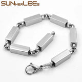 316L Stainless Steel Bracelet Geometric Box Link Chain SC168