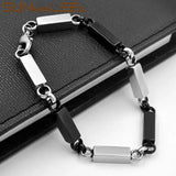 316L Stainless Steel Bracelet 6mm Geometric Box Link Chain High polished