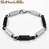 316L Stainless Steel Bracelet Geometric Box Link Chain SC168