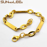 316L Stainless Steel Bracelet 7mm Geometric Link Chain High Polished Gift