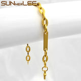 316L Stainless Steel Bracelet 7mm Geometric Link Chain High Polished Gift