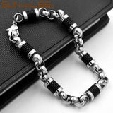 Silver Geometric Link Chain Bracelet 7mm