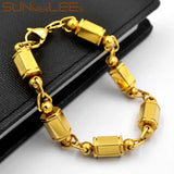 316L Stainless Steel Bracelet 8mm Geometric Link Chain High Polished