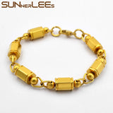 316L Stainless Steel Bracelet 8mm Geometric Link Chain