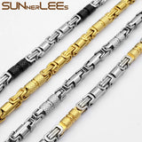 6mm Geometric Byzantine Link Chain Stainless Steel Necklace