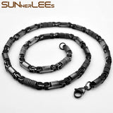 6mm Geometric Byzantine Link Chain Stainless Steel Necklace