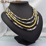 6mm Geometric Byzantine Link Chain Stainless Steel Necklace