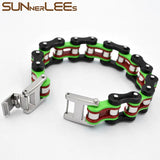 316L Stainless Steel Biker Bicycle Chain Bracelet for Men