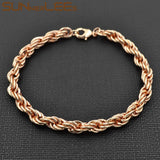 5mm Rope Twisted Chain Bracelet Rose For Men Women Gift