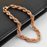 5mm Rope Twisted Chain Bracelet Rose For Men Women Gift