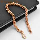 5mm Rope Twisted Chain Bracelet Rose For Men Women Gift