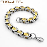 9mm Byzantine Link Chain Silver Bracelet SC08 B