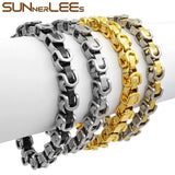 9mm Byzantine Link Chain Silver Bracelet SC08 B