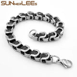 9mm Byzantine Link Chain Silver Bracelet SC08 B