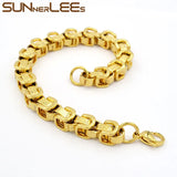 9mm Byzantine Link Chain Silver Bracelet SC08 B