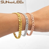 7mm Snail Style Link Chain Bracelet for Men Women