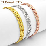 7mm Snail Style Link Chain Bracelet for Men Women
