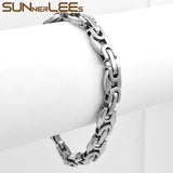 Stainless Steel Bracelet 10mm Box Byzantine Link Chain