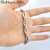 Stainless Steel Bracelet 10mm Box Byzantine Link Chain
