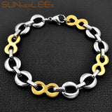 Geometric Link Chain Stainless Steel Bracelet