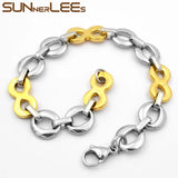 Geometric Link Chain Stainless Steel Bracelet