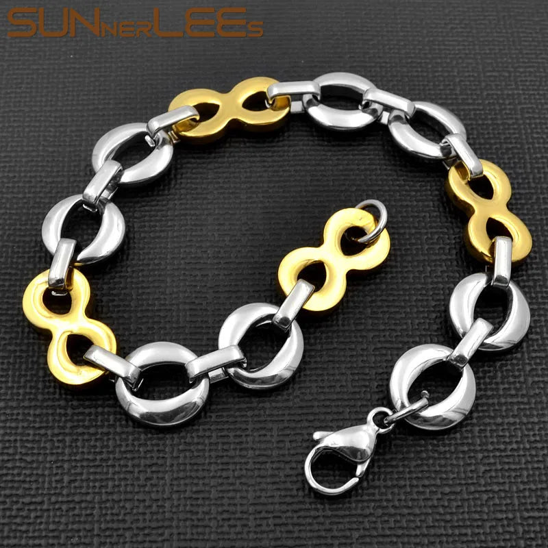Geometric Link Chain Stainless Steel Bracelet