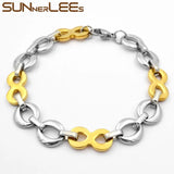Geometric Link Chain Stainless Steel Bracelet