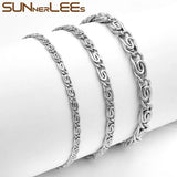 Stainless Steel Bracelet Snail Style Chain Silver SC03 B