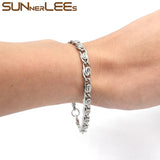 Stainless Steel Bracelet Snail Style Chain Silver SC03 B