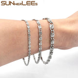 Stainless Steel Bracelet Snail Style Chain Silver SC03 B
