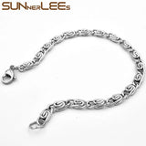 Stainless Steel Bracelet Snail Style Chain Silver SC03 B