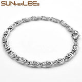Stainless Steel Bracelet Snail Style Chain Silver SC03 B
